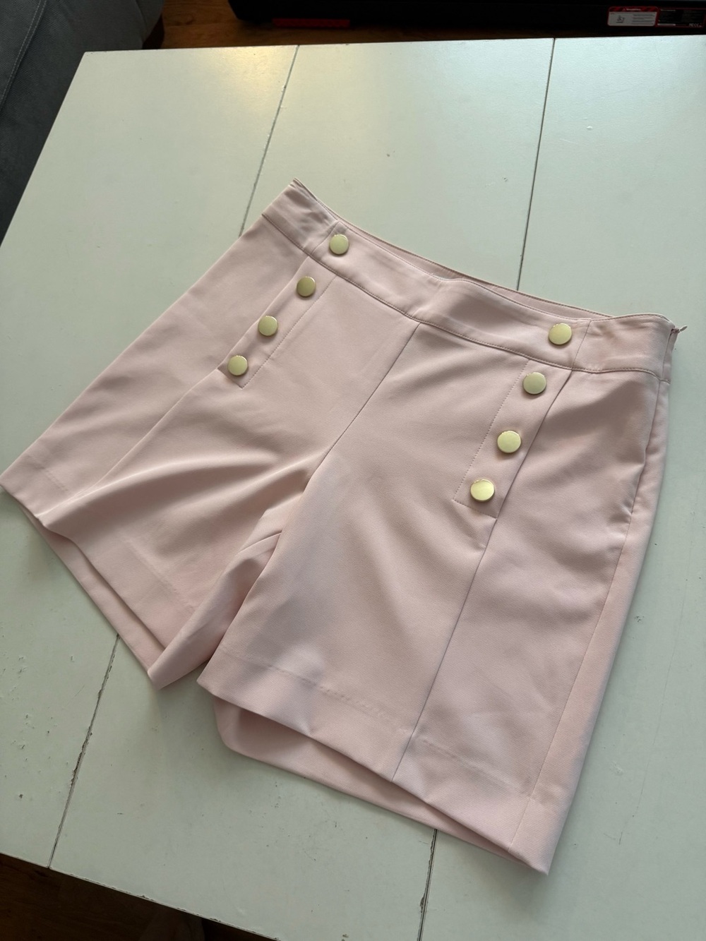 Melanie Lyne High Waist Pink Button-Front Women’s Shorts - Picture 2 of 6